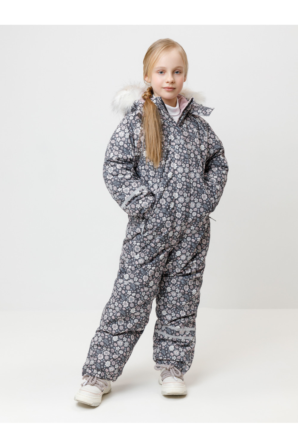 Crоckid Комбинезон ВК 60098/н/10 ГР графит, маленькие цветы и листья Crоckid