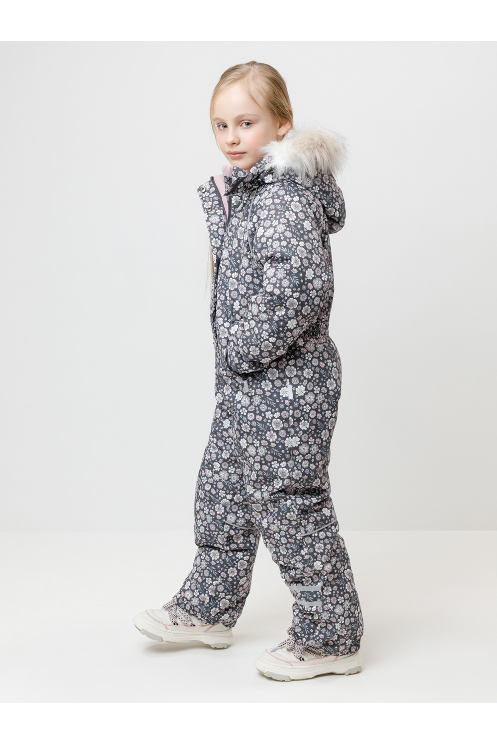 Crоckid Комбинезон ВК 60098/н/10 ГР графит, маленькие цветы и листья Crоckid