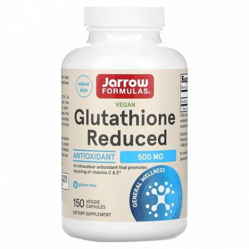 Jarrow Formulas, веганский восстановленный глутатион, 500 мг, растительные капсулы
