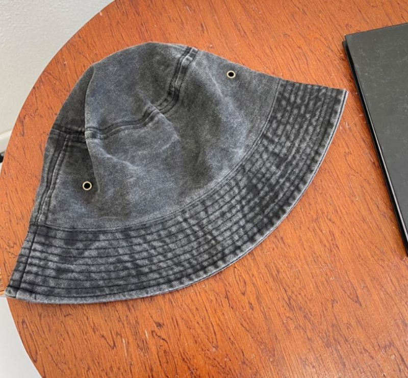 Панама джинсовая потёртая. Черная