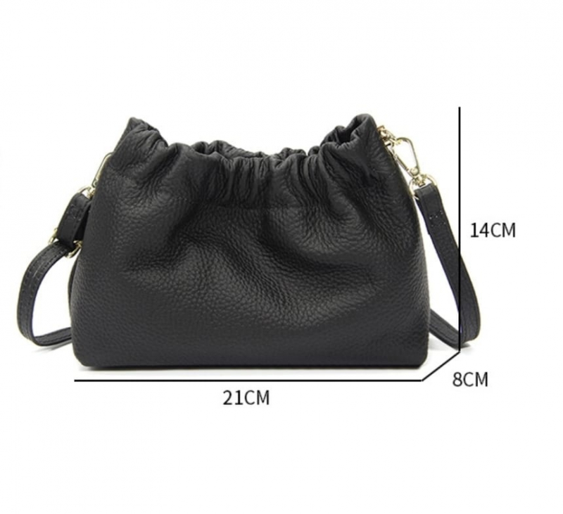 Женская кожаная сумка-мешок, коричнево-розовая