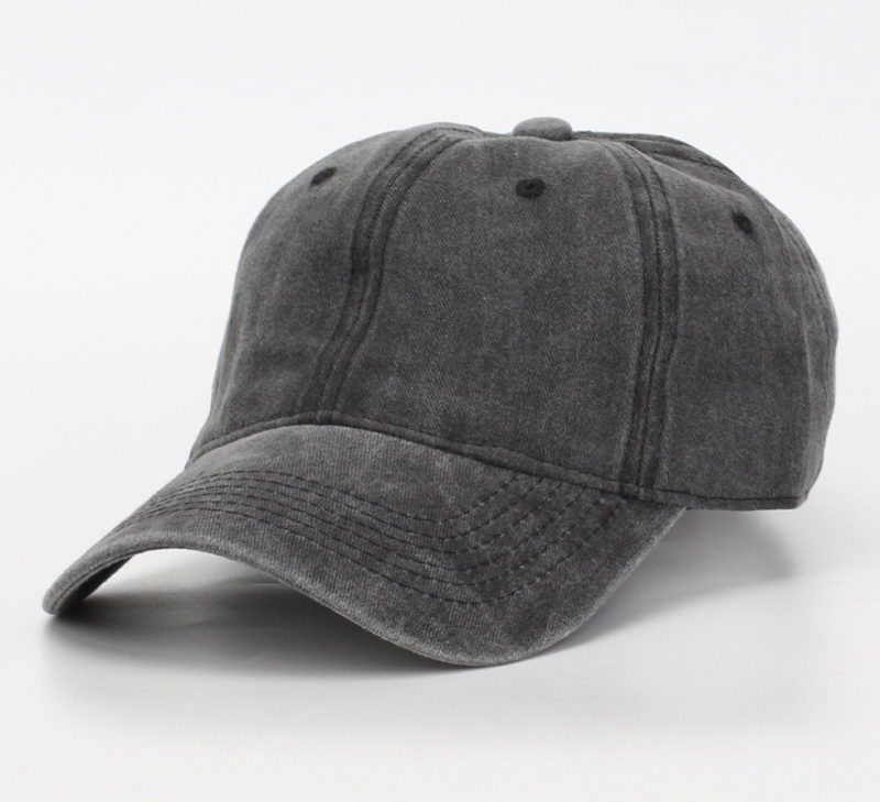 Бейсболка джинсовая потертая. Черная