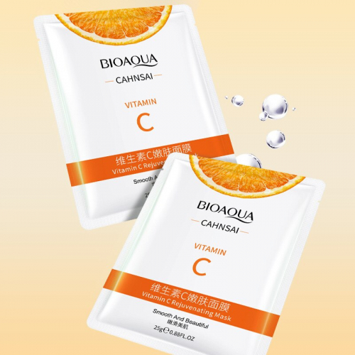 Маска Омолаживающая тканевая для лица с витамином С . BioAqua