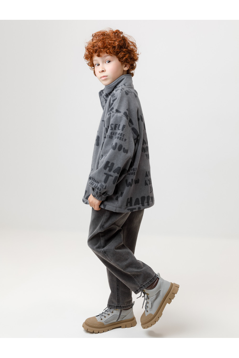 Crockid Куртка ФЛ 34029/н/2 ГР серый, счастливое время Crockid