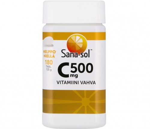 Витамин C-vitamiini 500 mg 180 таблеток Sana-Sol