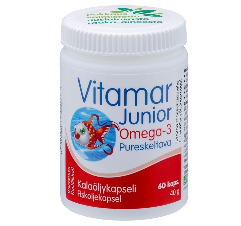 Витамины Рыбий жир Омега 3 для детей Vitamar Junior Omega 3 60 капсул