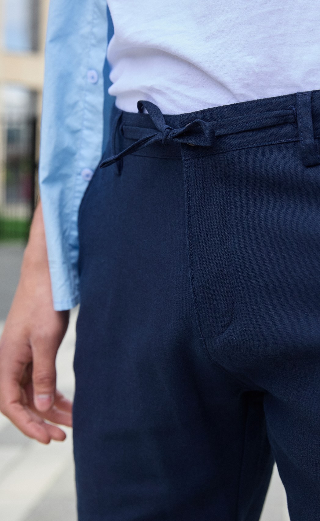 Шорты лен F511-0960-1Rus navy