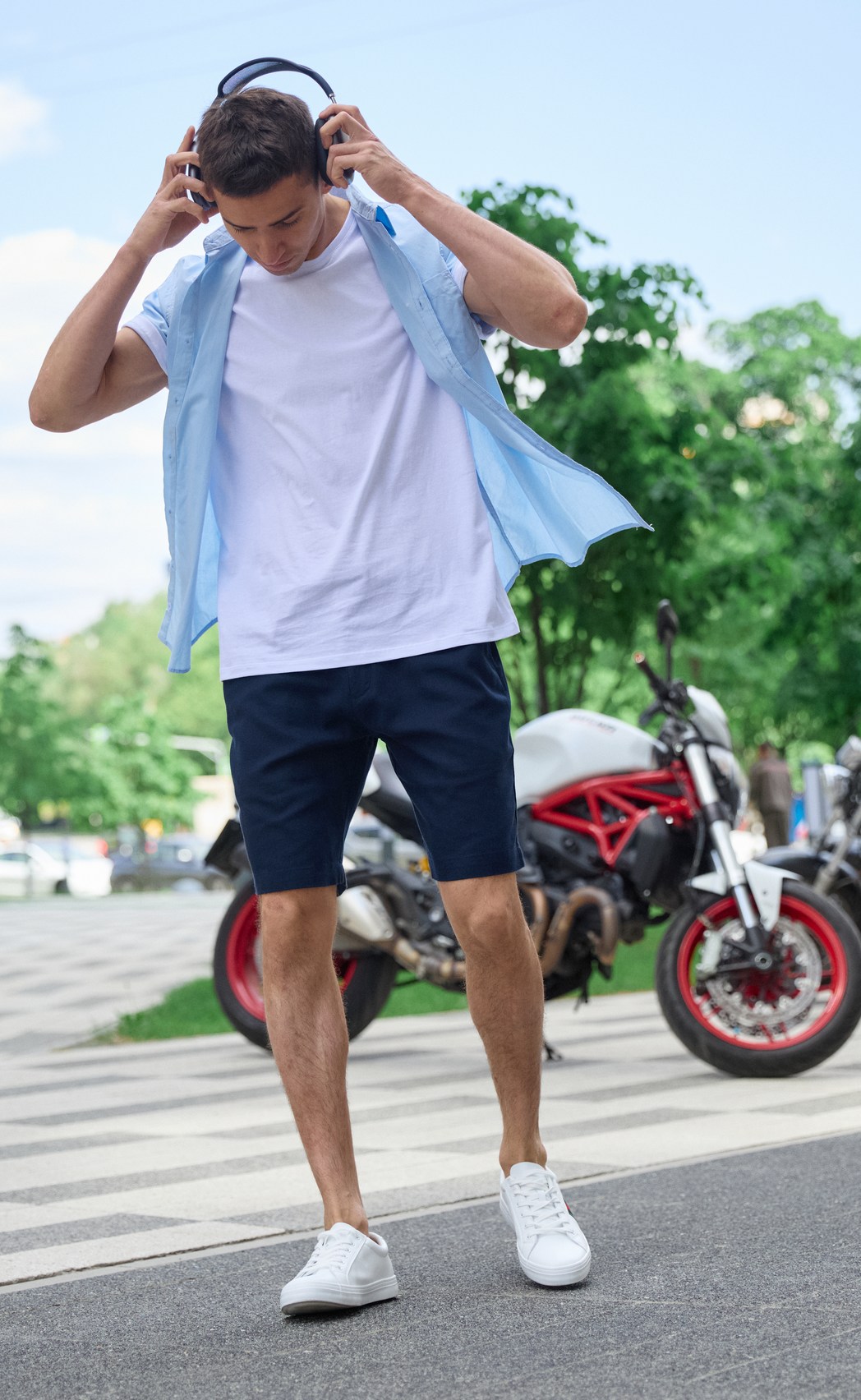 Шорты лен F511-0960-1Rus navy