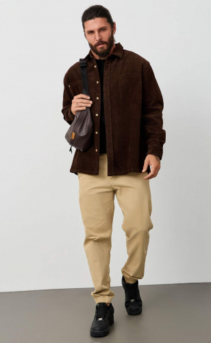 Рубашка вельвет F221-0470 brown