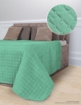 Покрывало стеганое двухстороннее поплин Luxor, 14-5713, изумрудный