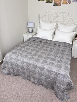 Покрывало хлопковое 46..347 7Я, 4610347, серый