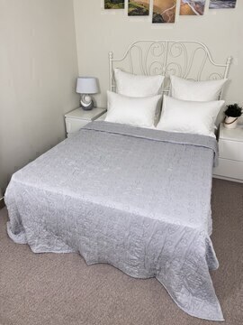 Покрывало хлопковое 46..355 7Я, 4610355, серо-голубой