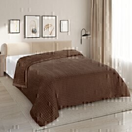 Покрывало ультрастеп Симона (SIMONA) двухстороннее велюровое Марианна, 91, шоколадный