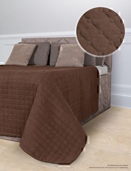 Покрывало стеганое двухстороннее поплин Luxor, 19-1217, шоколадный