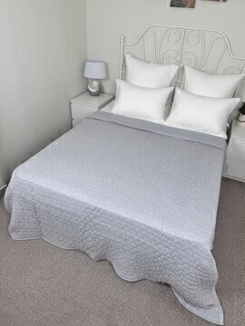 Покрывало хлопковое 46..348 7Я, 4610348, серо-голубой