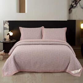 Покрывало муслиновое с наволочками 50*70-2шт Ретро-Уют, KLCG-016, розовый