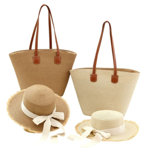 Женская соломенная сумка COL-24 BEIGE