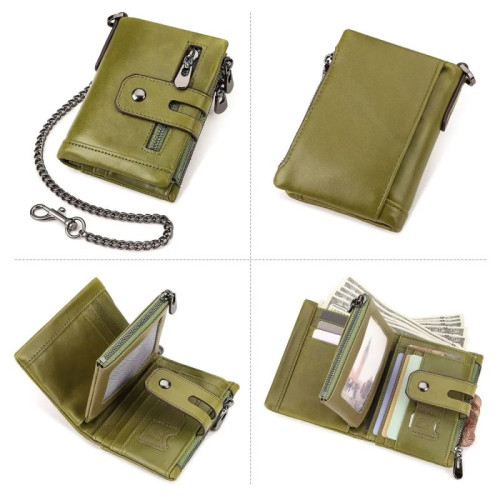 Мужской кожаный кошелек BP829 GREEN-M