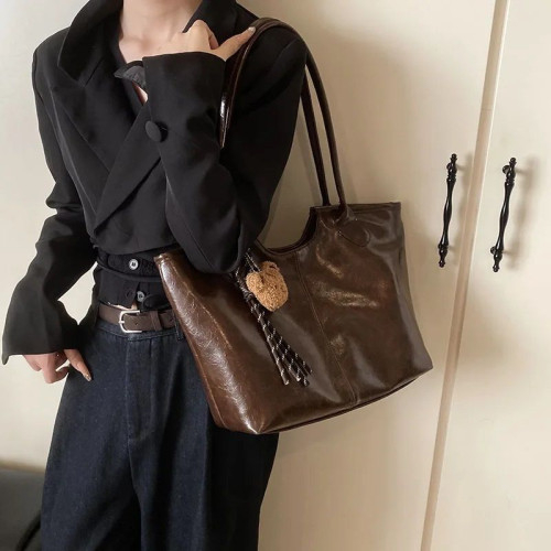 Женская кожаная сумка 8575 BROWN