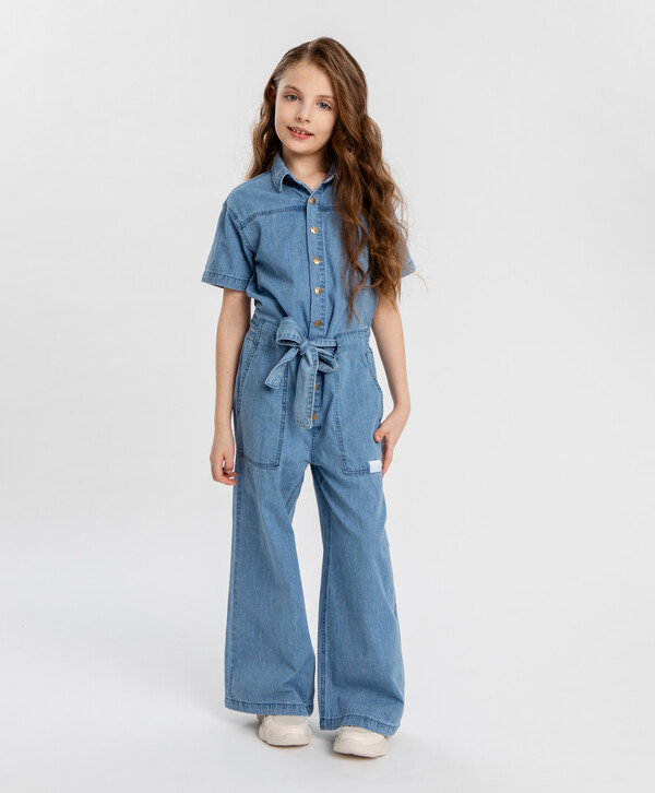 2000 р. 2500 р. Комбинезон джинсовый голубой для девочки Button Blue