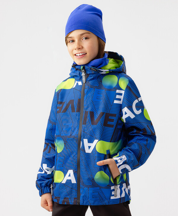 2280 р. 2850 р. Ветровка с ярким принтом синяя Button Blue