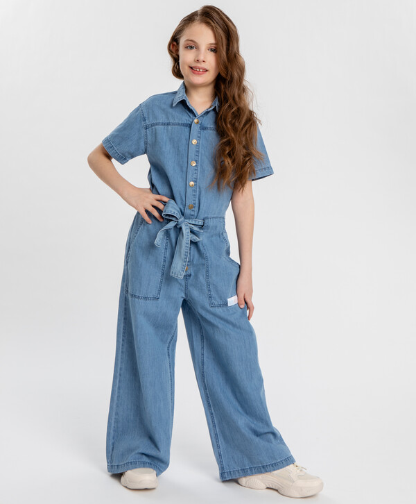 2000 р. 2500 р. Комбинезон джинсовый голубой для девочки Button Blue