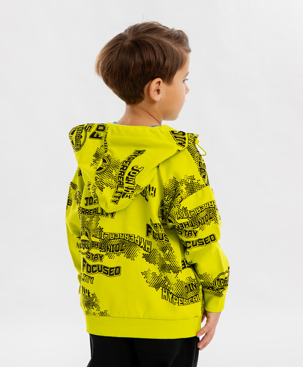 1520 р.  1900 р.  Худи оверсайз с принтом на молнии салатовое для мальчика Button Blue