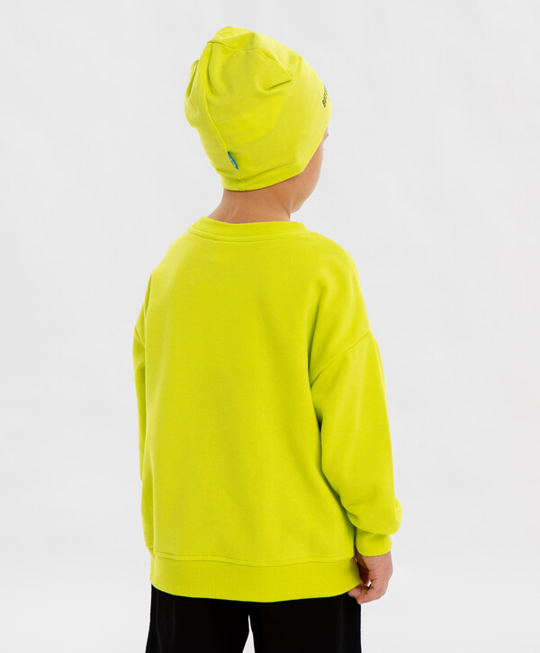 1400 р.  1750 р.  Свитшот оверсайз с принтом салатовый для мальчика Button Blue