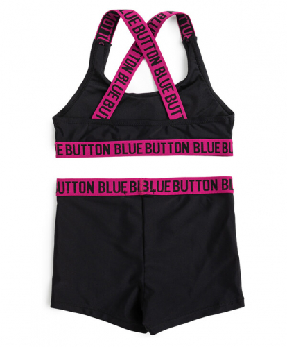 920 р.  1150 р.  Купальник раздельный с принтом чёрный для девочки Button Blue