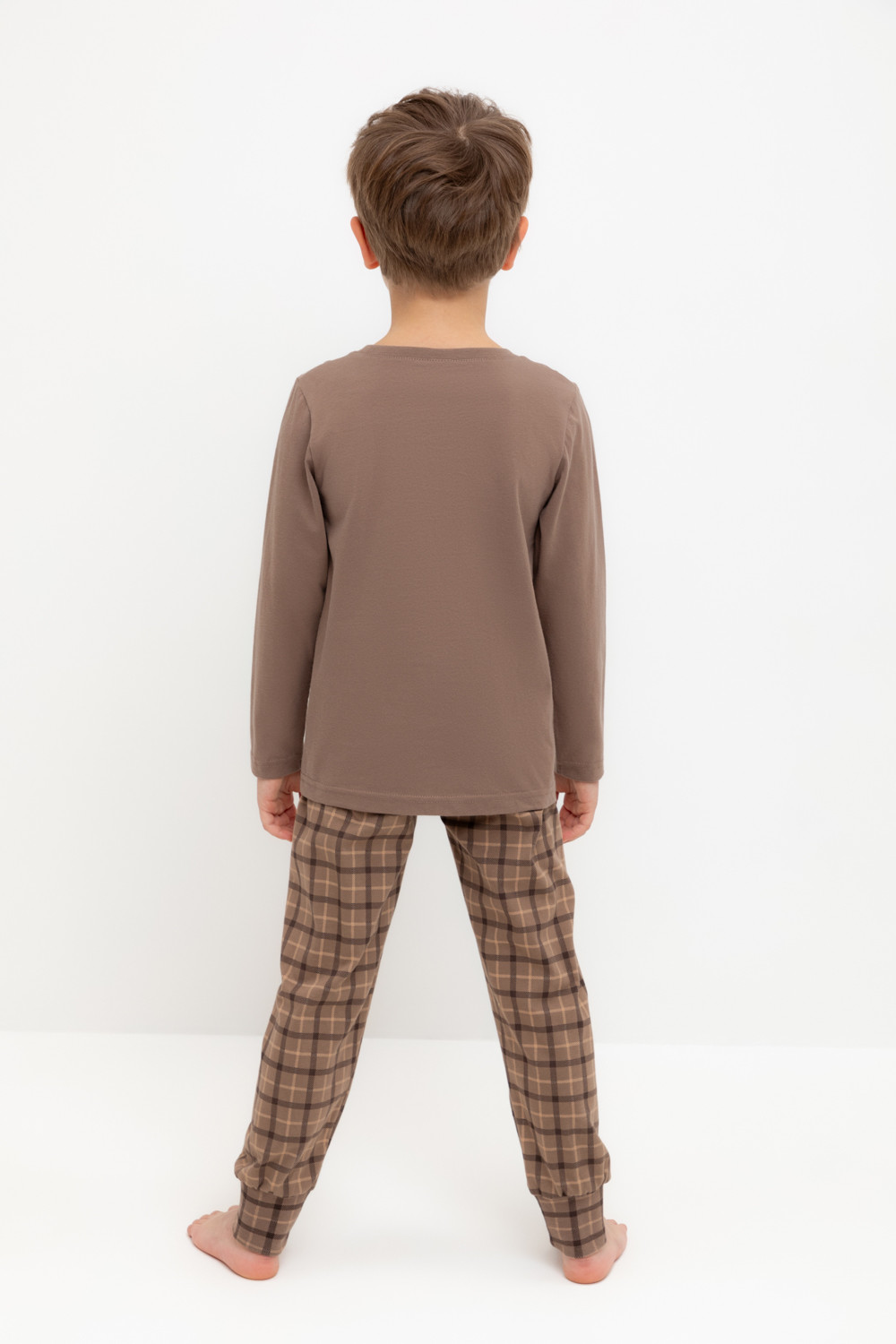 Crockid Пижама К 1606 сосновая кора, праздничная клетка Crockid