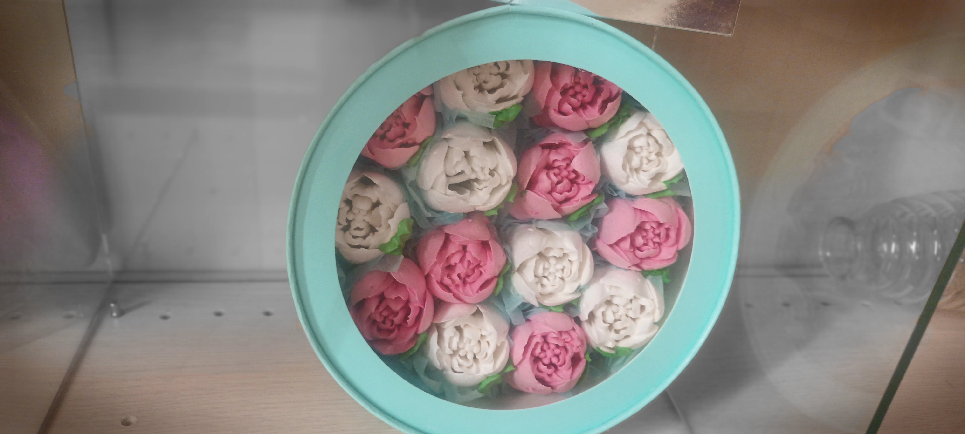 зефирные цветы круг большой 20см