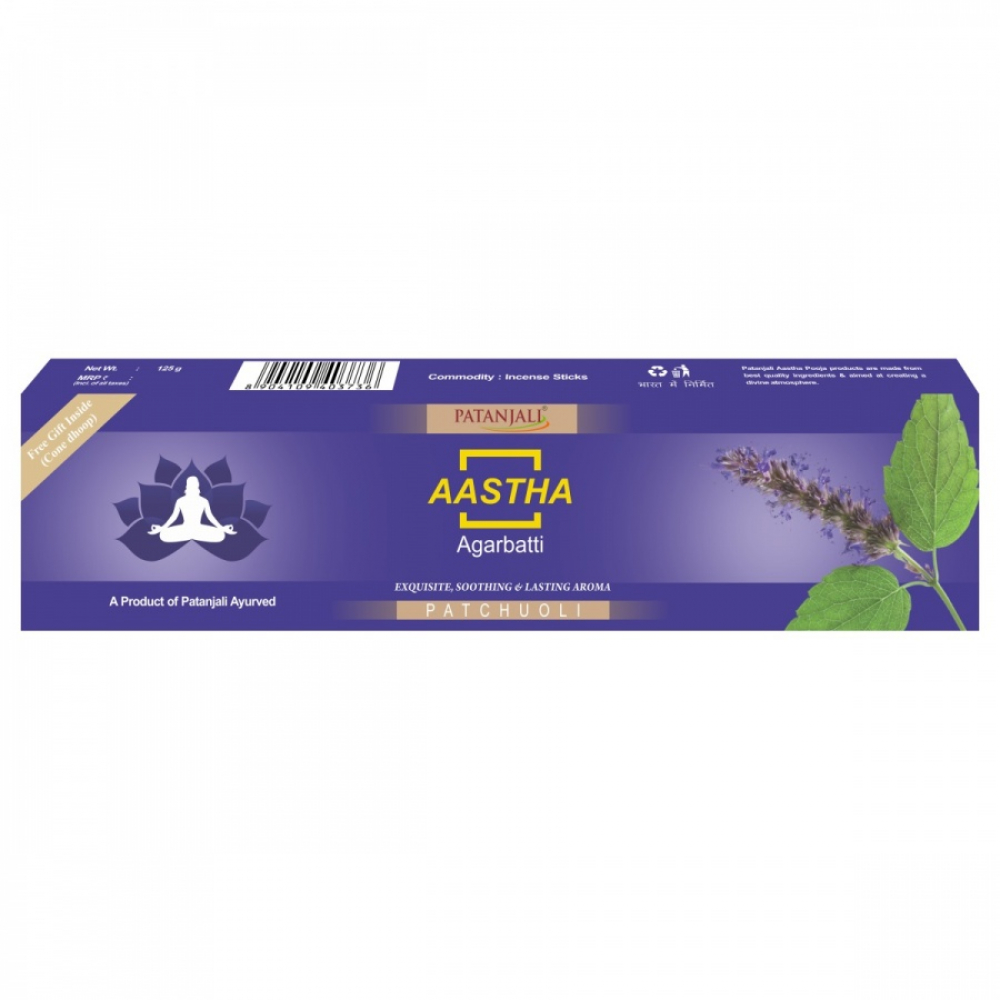 PATANJALI Aastha Agarbatti Pachauli Благовоние Пачули 125г