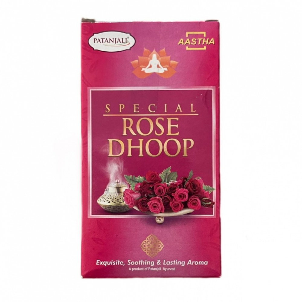 PATANJALI Aastha Special Rose Dhoop Благовония мягкие Дхуп Роза 10шт