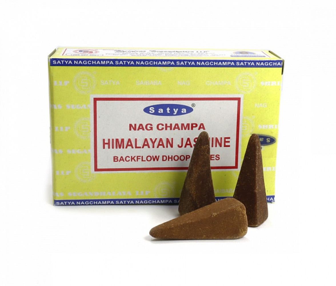 SATYA Himalaya Jasmine Dhoop Cone Благовония конусы Гималайский Жасмин 12шт