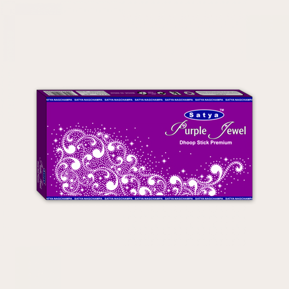 SATYA Purple Jewel Dhoop Sticks Благовония безосновные Пурпурная Драгоценность 20шт