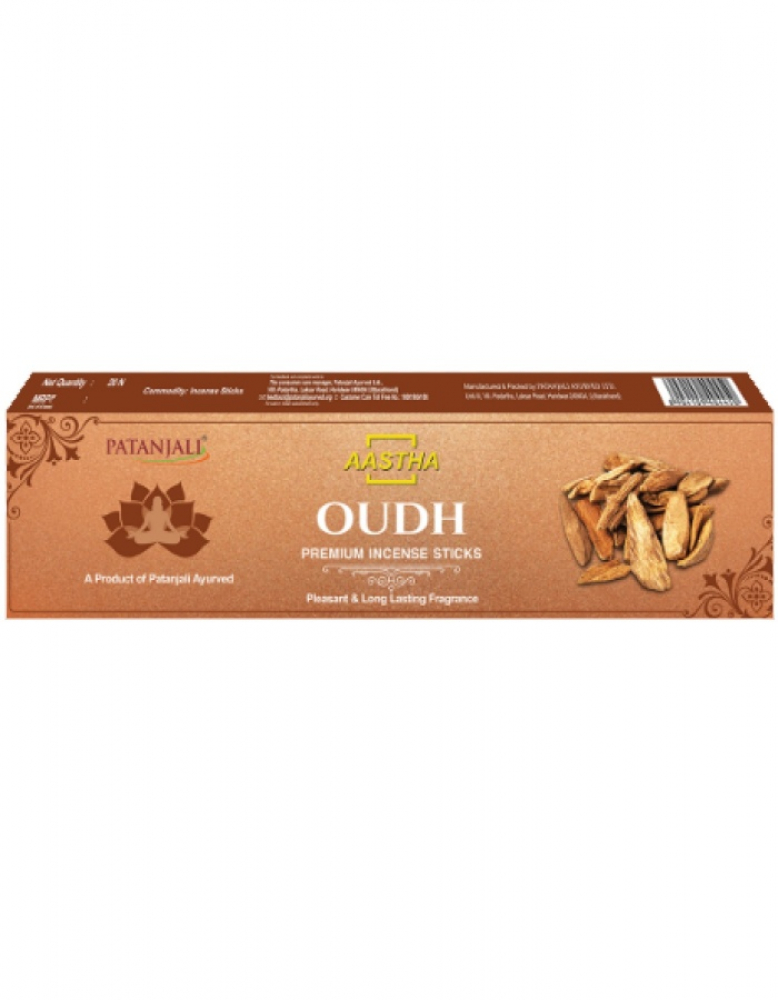 PATANJALI Aastha Premium Agarbatti Oudh Благовоние Священное дерево (масальные) 20шт