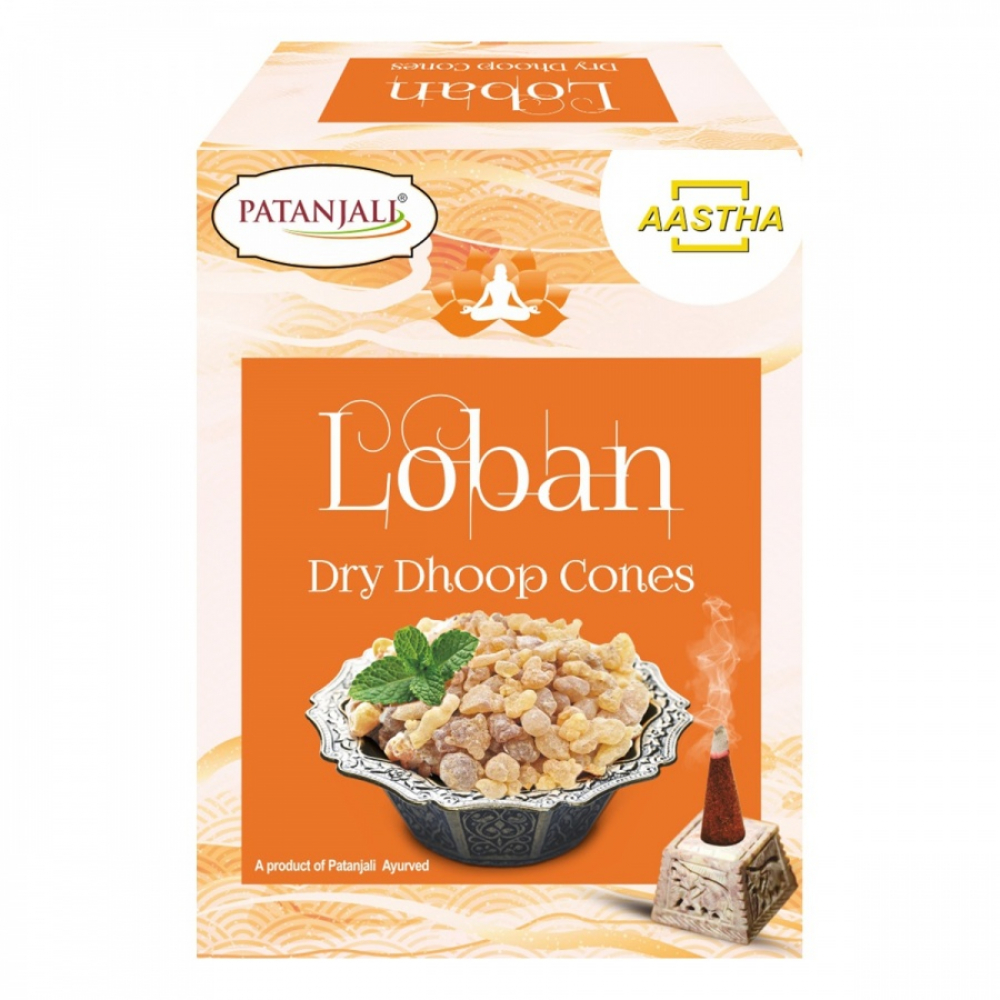PATANJALI Aastha Loban Dry Dhoop Cones Благовоние конусы сухие Лобан 20г