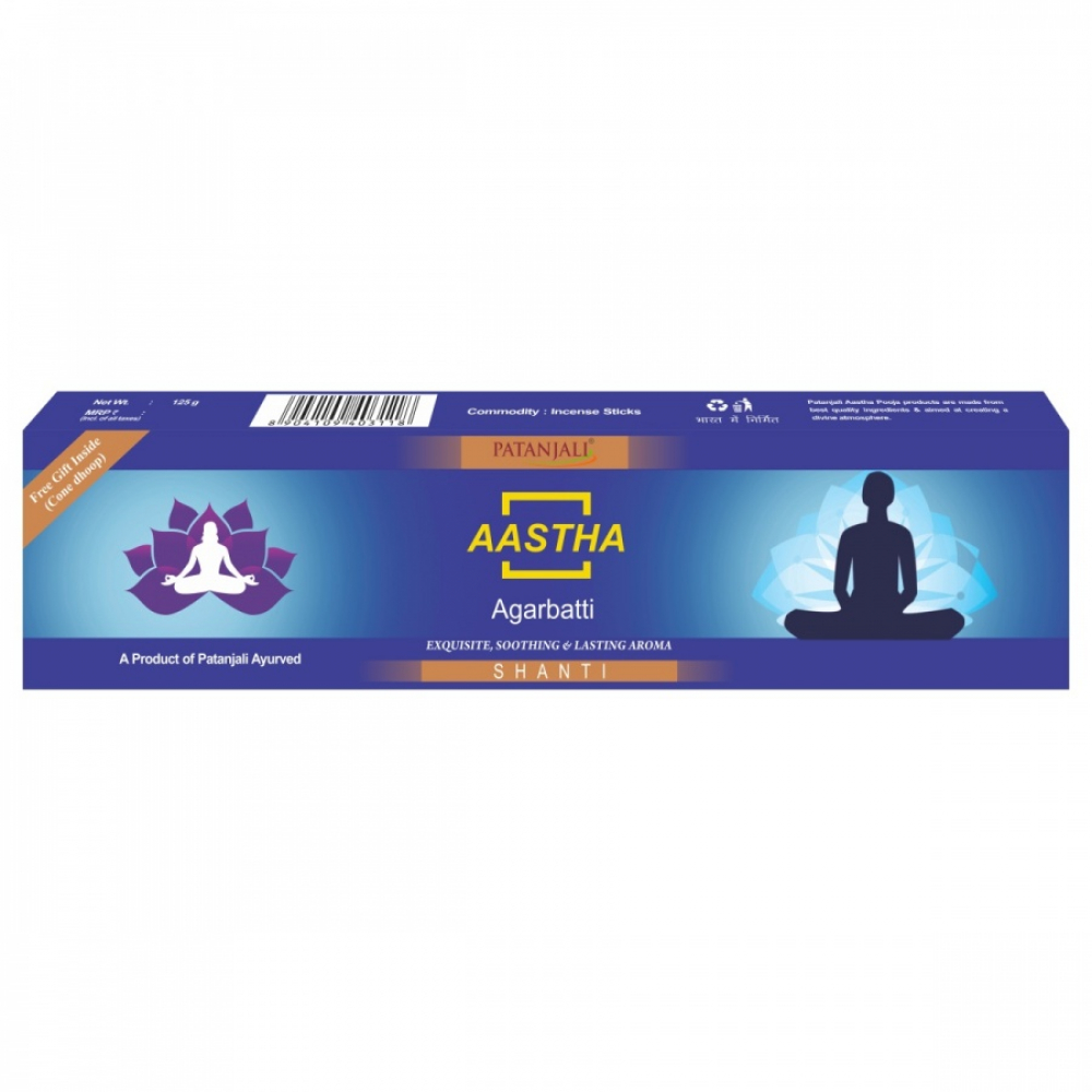 PATANJALI Aastha Agarbatti Shanti Благовоние Шанти 125г