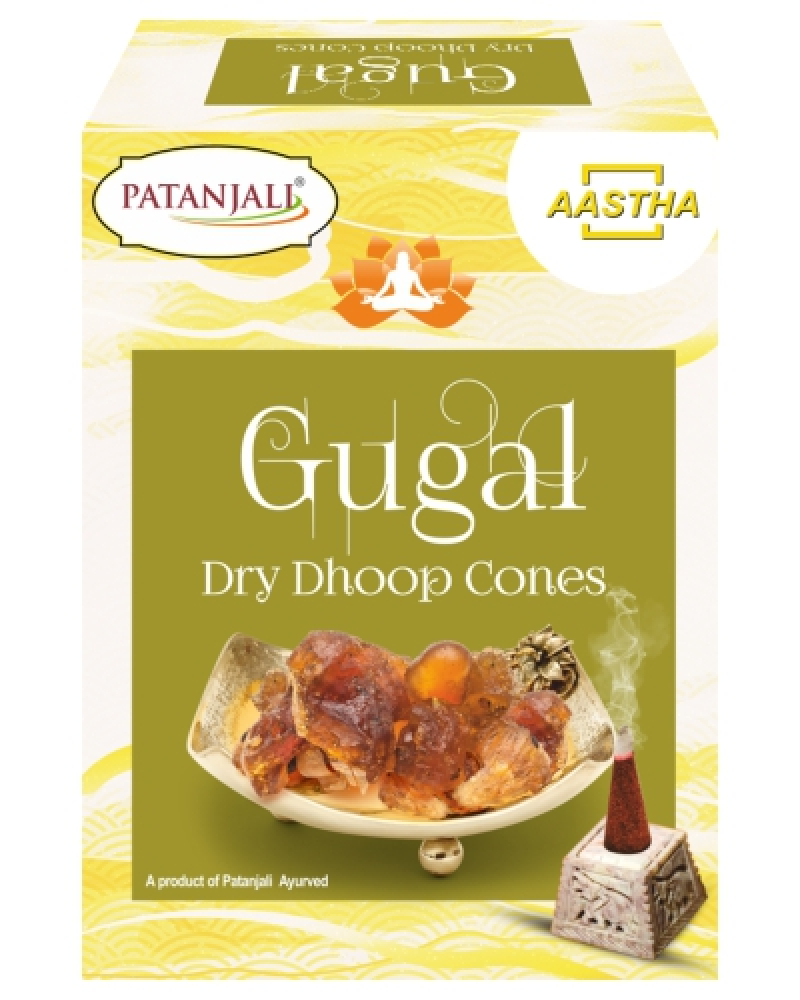 PATANJALI Aastha Guggal Dry Dhoop Cones Благовоние конусы сухие Гугал 20г
