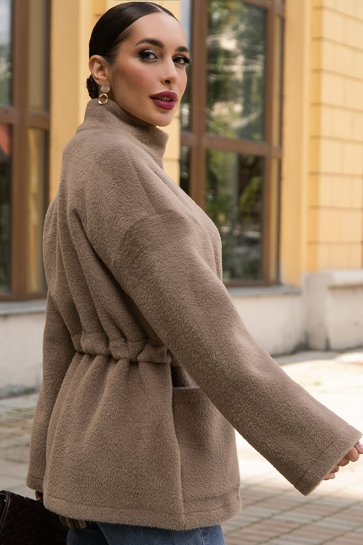 Пальто Альпака (бежевое) Б14139-7М