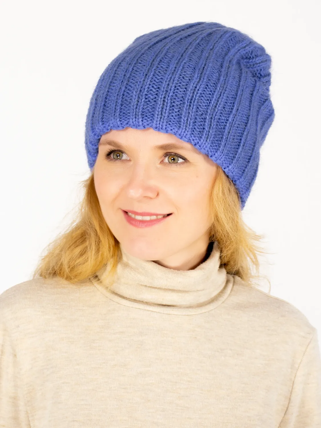 Шапка зимняя женская Жасмин (Цвет лавандовый), размер 56-58, шерсть 50%, мохер 30%