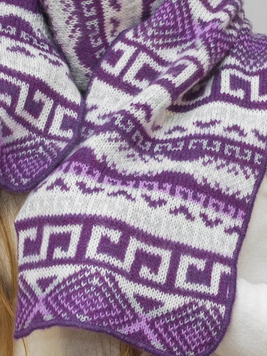 Комплект зимний женский шапка+шарф Зима (Цвет фуксия), размер 56-58, шерсть 30%, мохер 50%