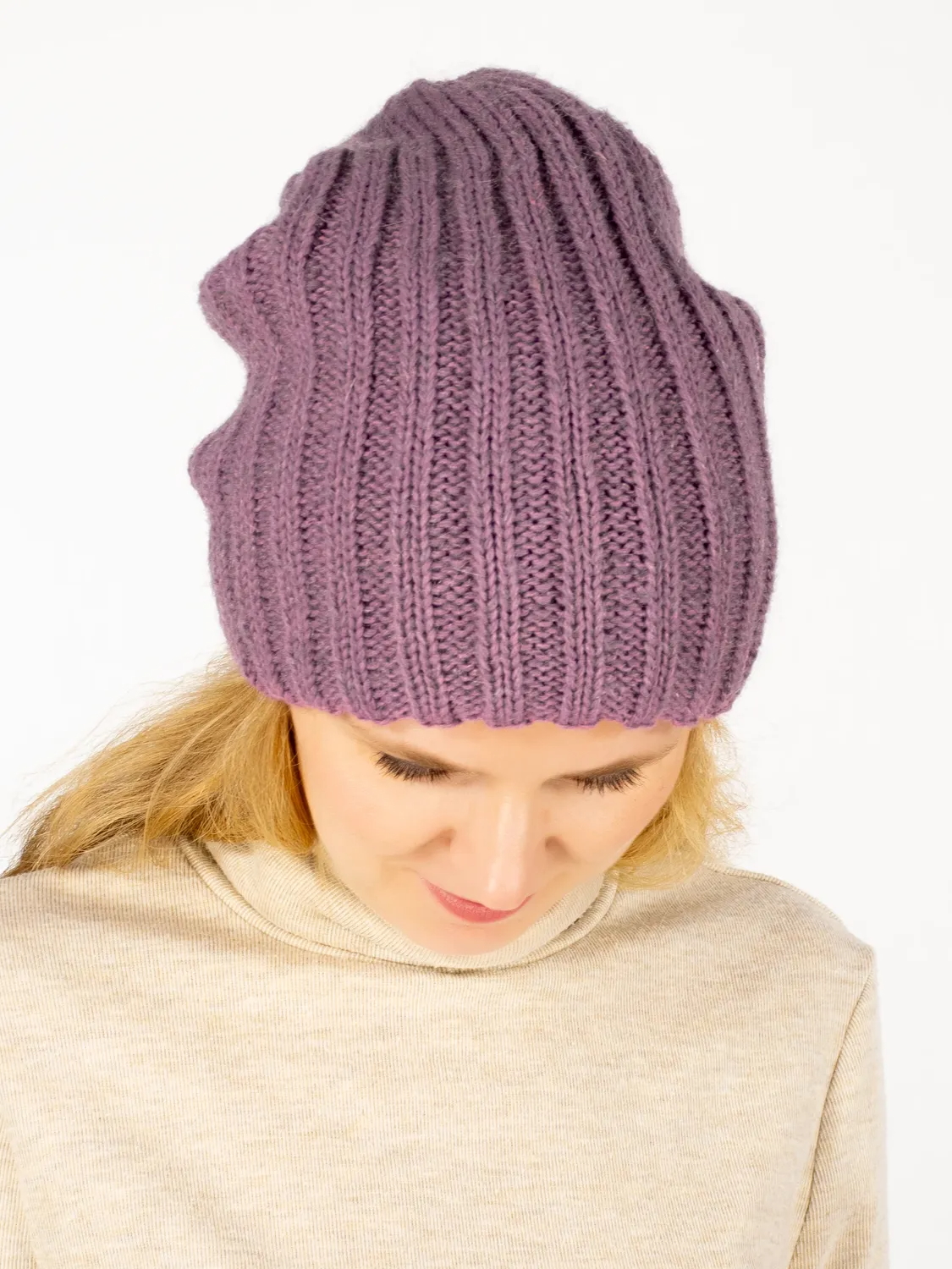 Шапка зимняя женская Жасмин (Цвет светлая фуксия), размер 56-58, шерсть 50%, мохер 30%