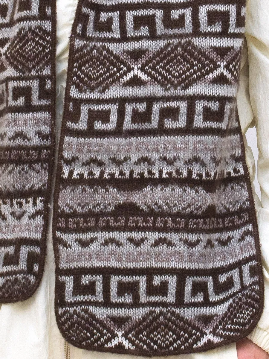 Комплект зимний женский шапка+шарф Зима (Цвет темно-коричневый), размер 56-58, шерсть 30%, мохер 50%