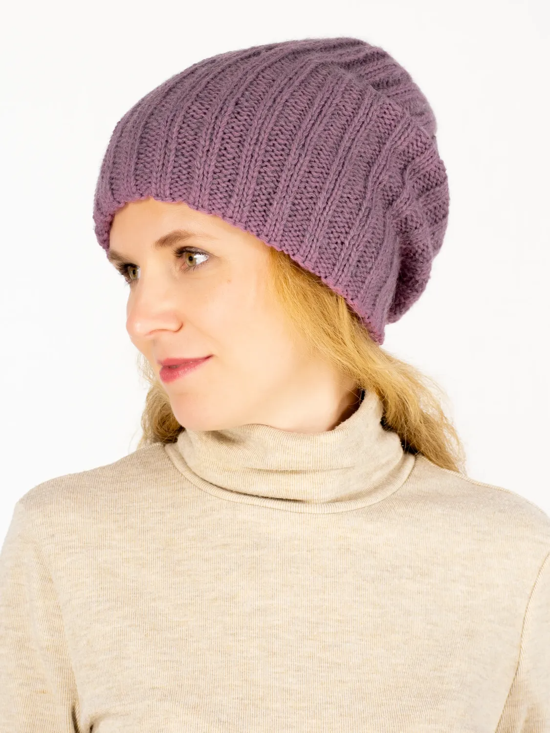 Шапка зимняя женская Жасмин (Цвет светлая фуксия), размер 56-58, шерсть 50%, мохер 30%