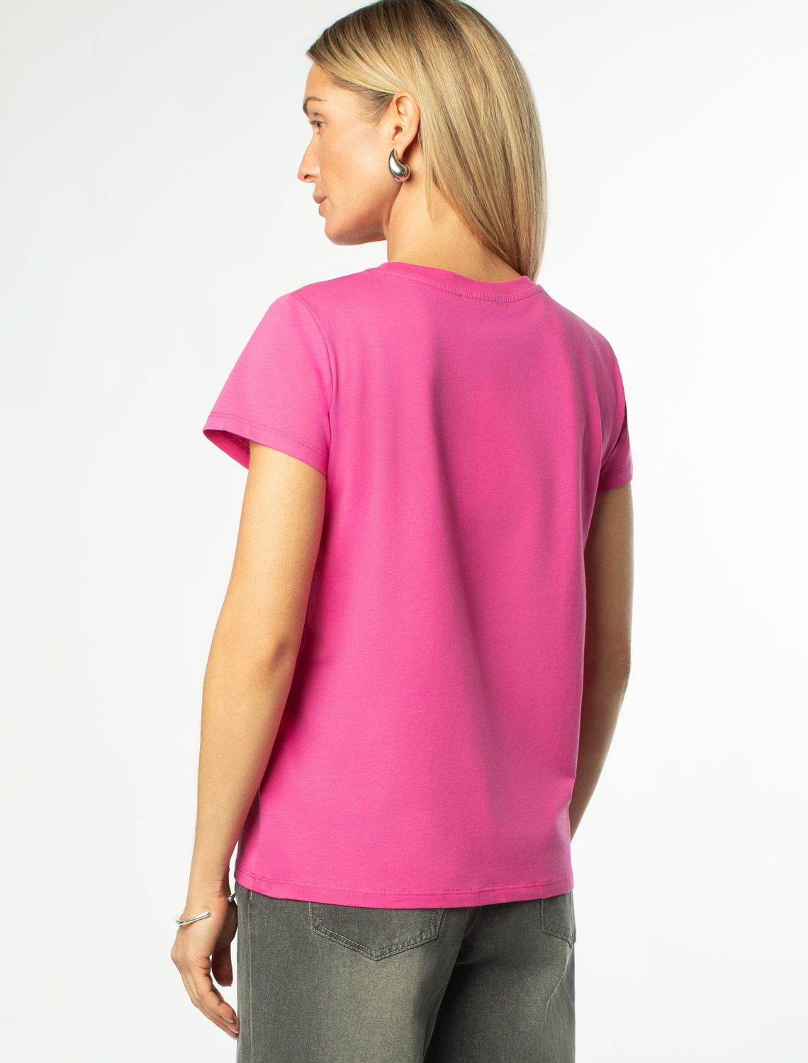 Футболка из 100% хлопка с авторским принтом. D49.092 розовая фуксия_perfect