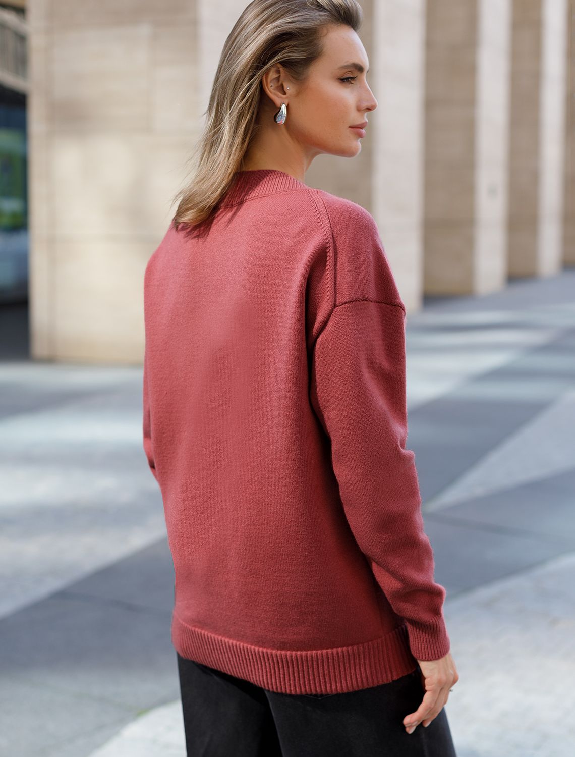 Кардиган из пряжи с кашемиром D31.147 темно-коралловый