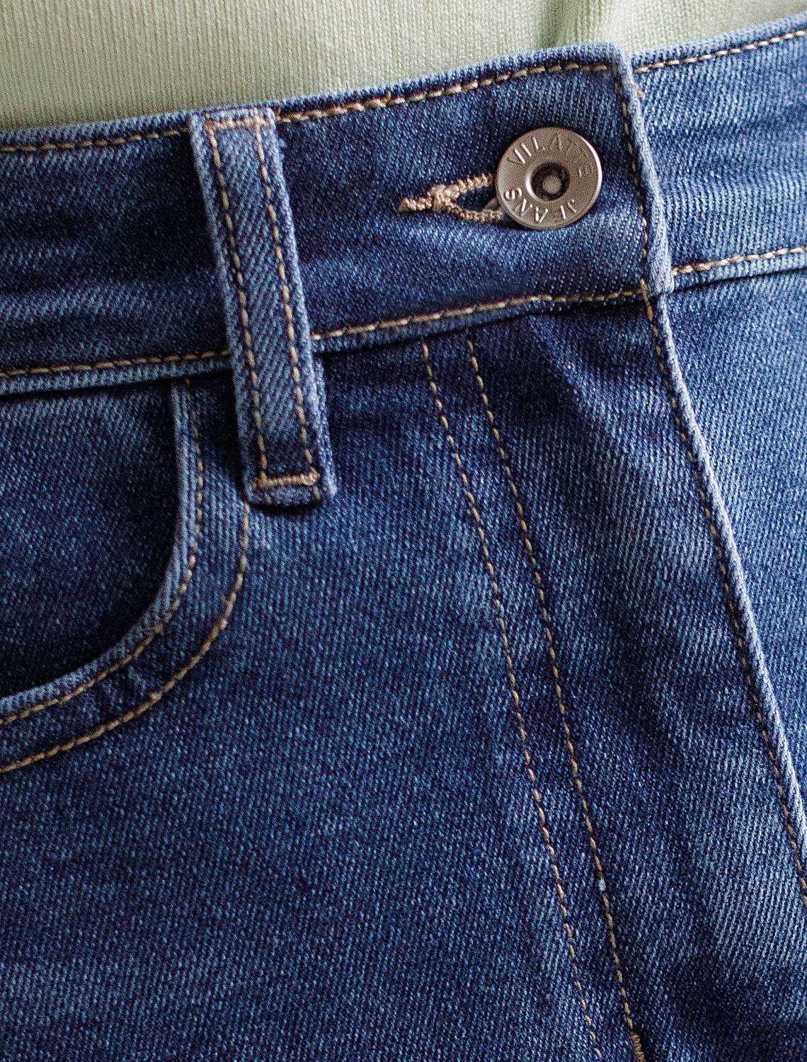 Джинсовая юбка из плотной эластичной джинсы 13.8OZ. D56.122 синий