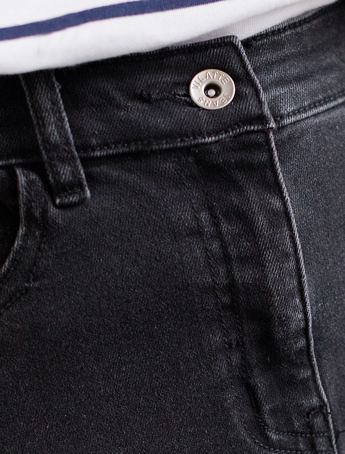 Джинсовая юбка из плотной эластичной джинсы 13OZ. D56.124 черный