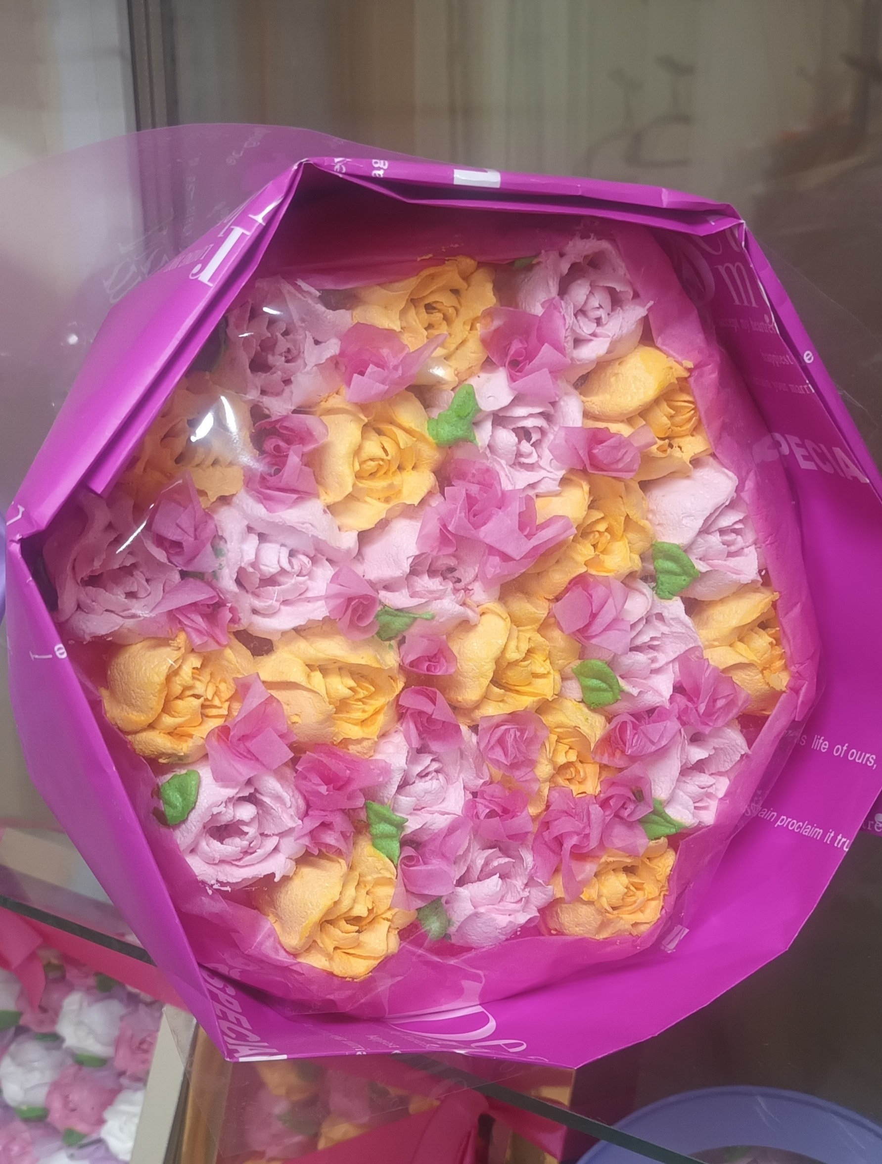 букет большой зефирные цветы